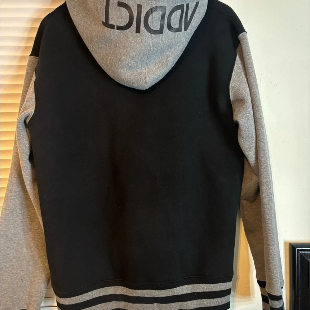 INK Addict Unisex Black and Gray Varsity Jacket - Picture 3 of 4